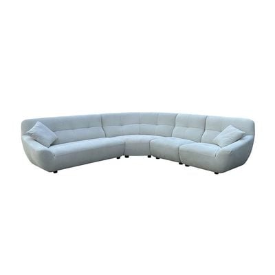 Artemio 5-Seater Sectional Fabric Corner Sofa - Milky White